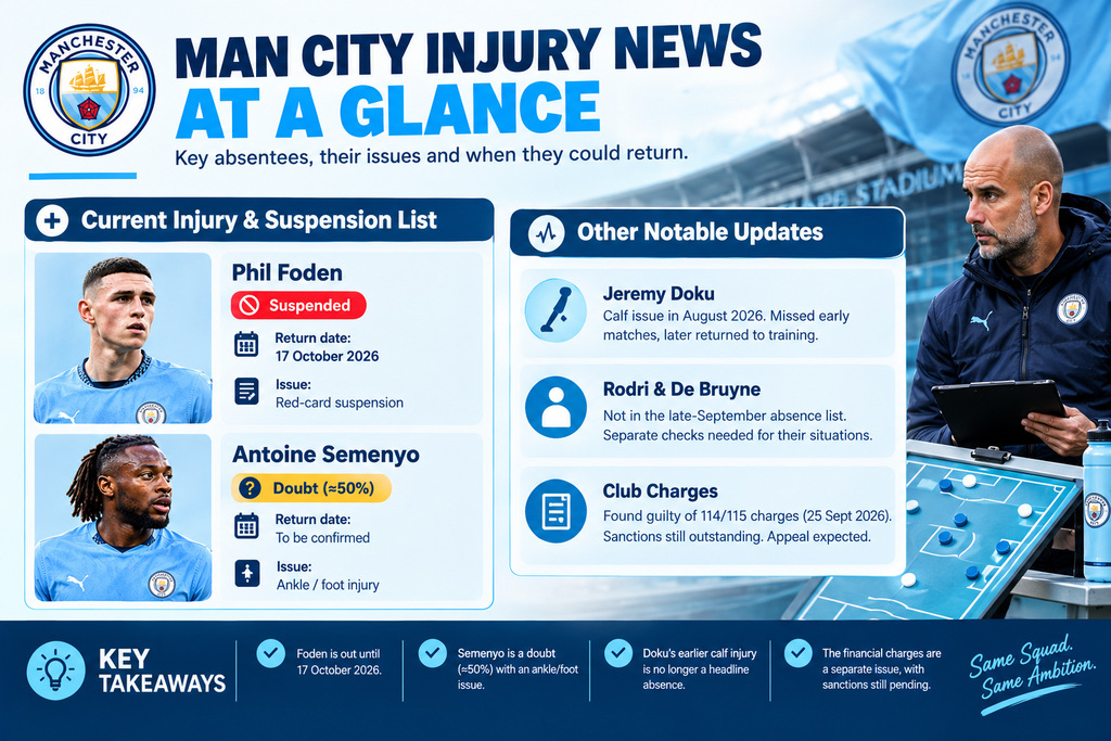 Man City Injury & Charges