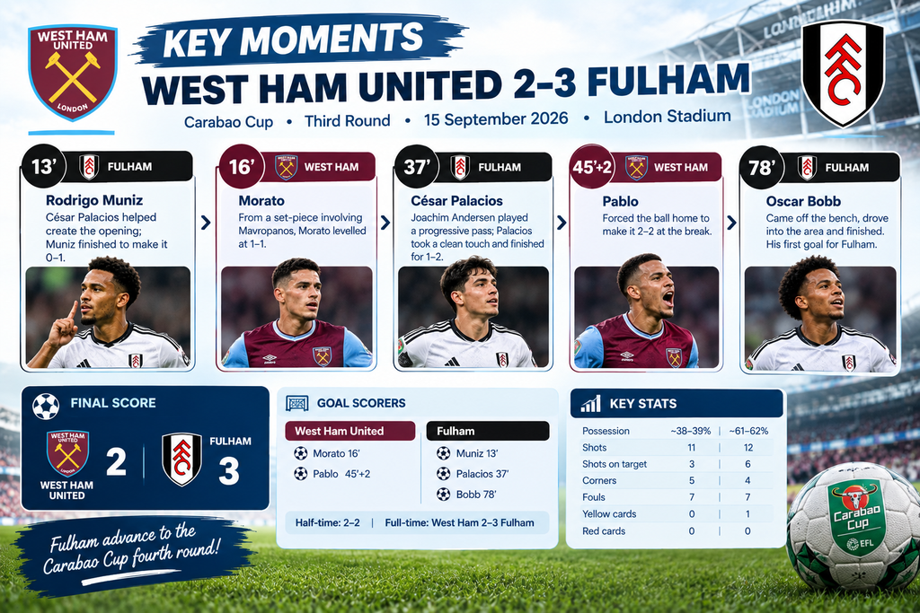 West Ham vs Fulham Key Moments