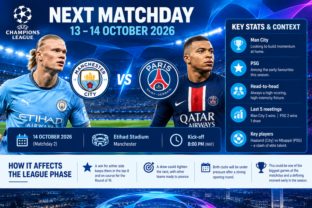 Champions League Next Matchday