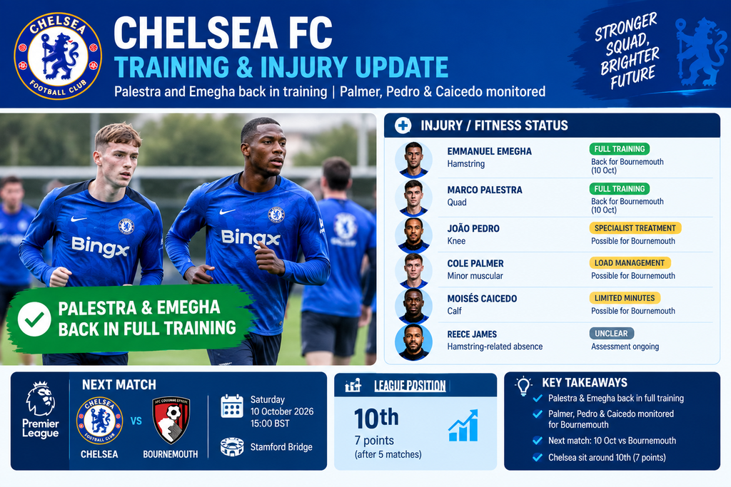 Chelsea FC Training and Injury Update