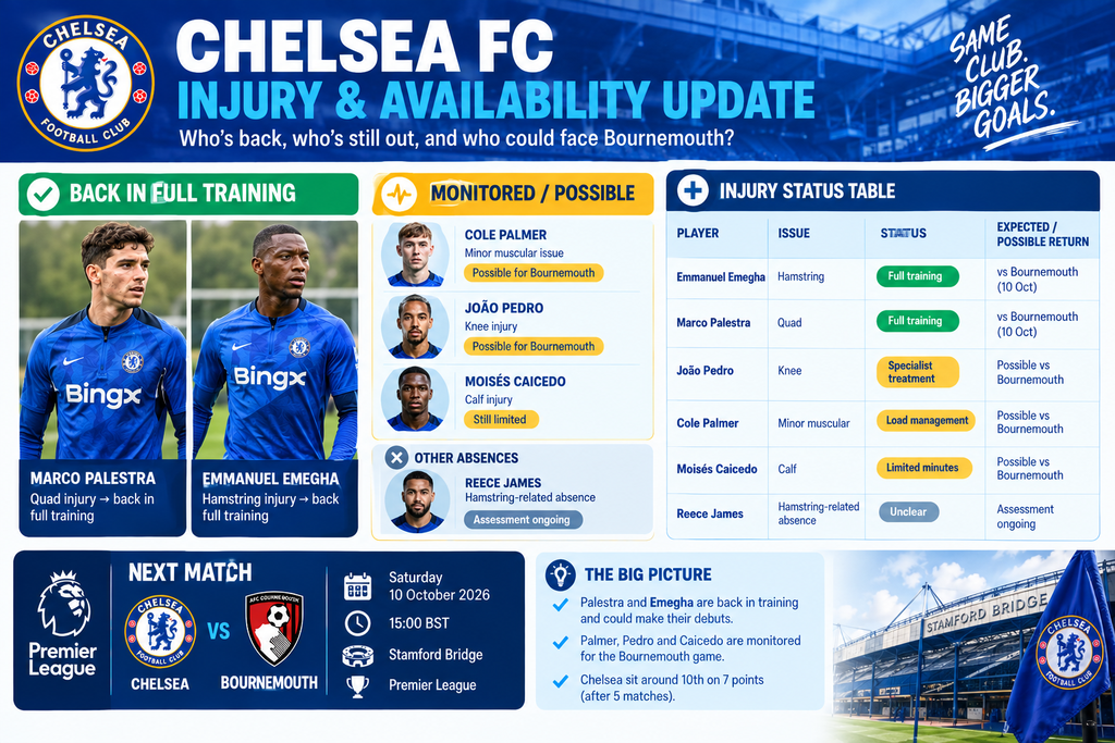 Chelsea Injury & Availability Update